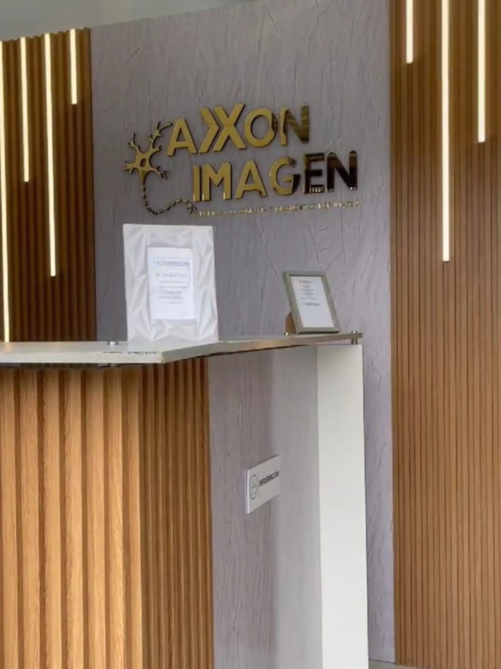 Recepción de AxxonImagen con el logotipo de la marca